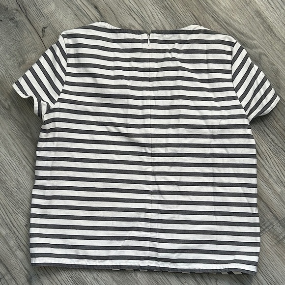 Theory Striped Top with Zipper Closure Sz 12 - Picture 2 of 9